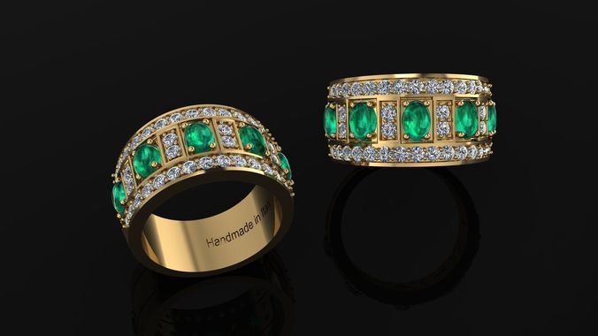 Ring wedding with diamonds 3D print model