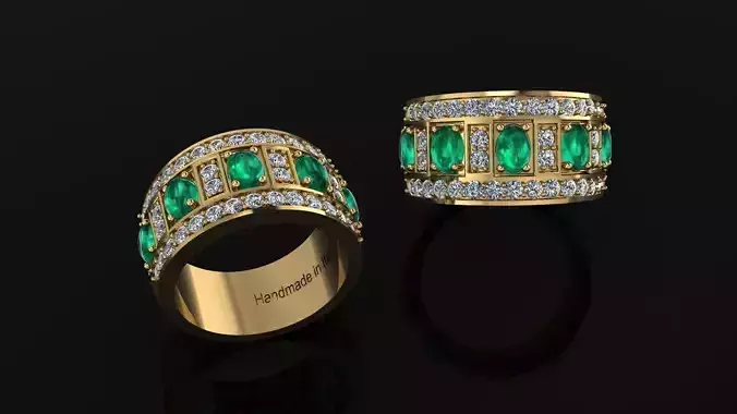 Ring wedding with diamonds