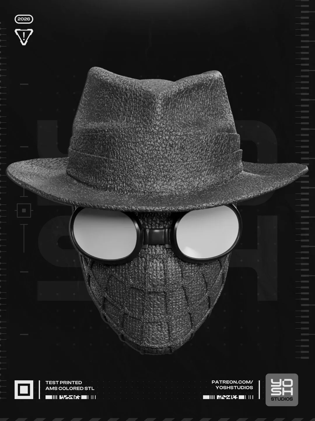 Spider-Man Noir Mask Cosplay Helmet 3D Print Model STL 3D print model