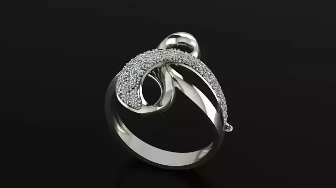 Ring with diamonds in shape of snake