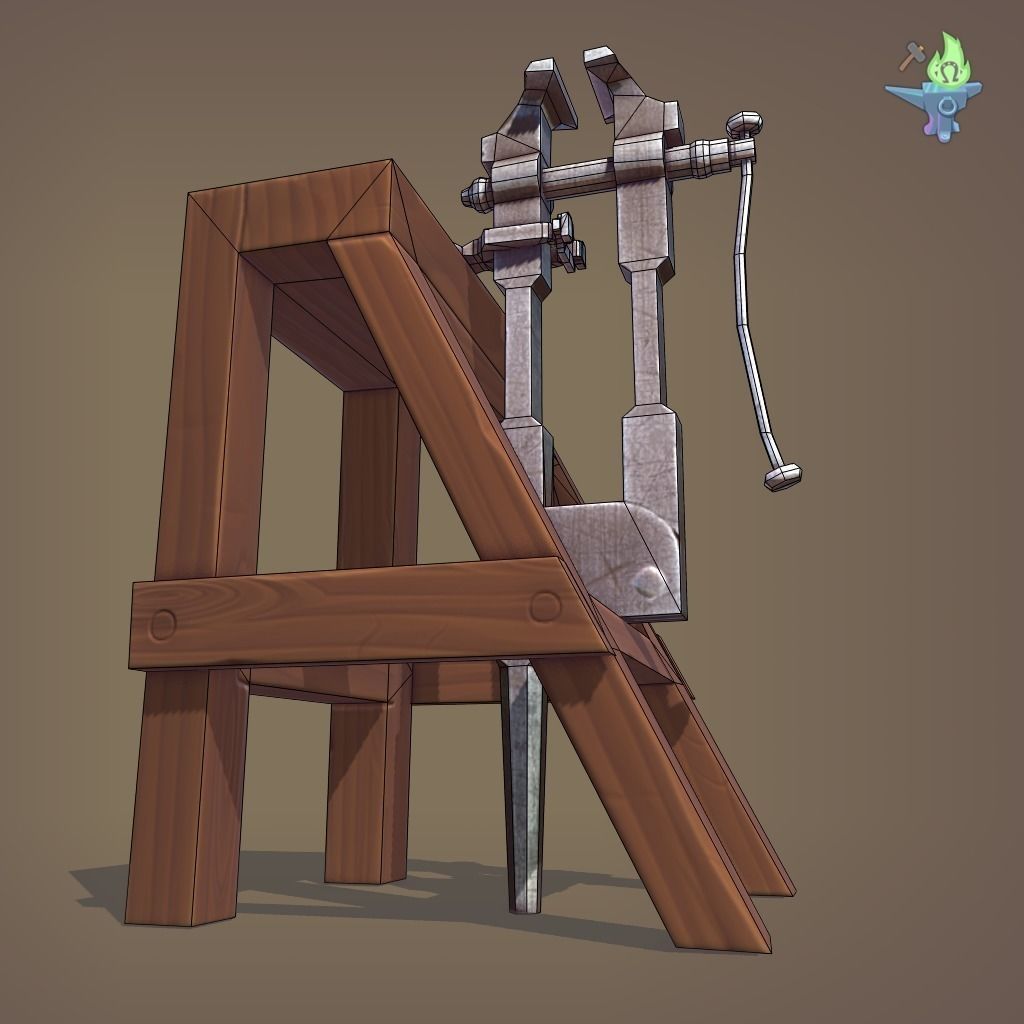 Blacksmith Post Vice Low-poly 3D model_10
