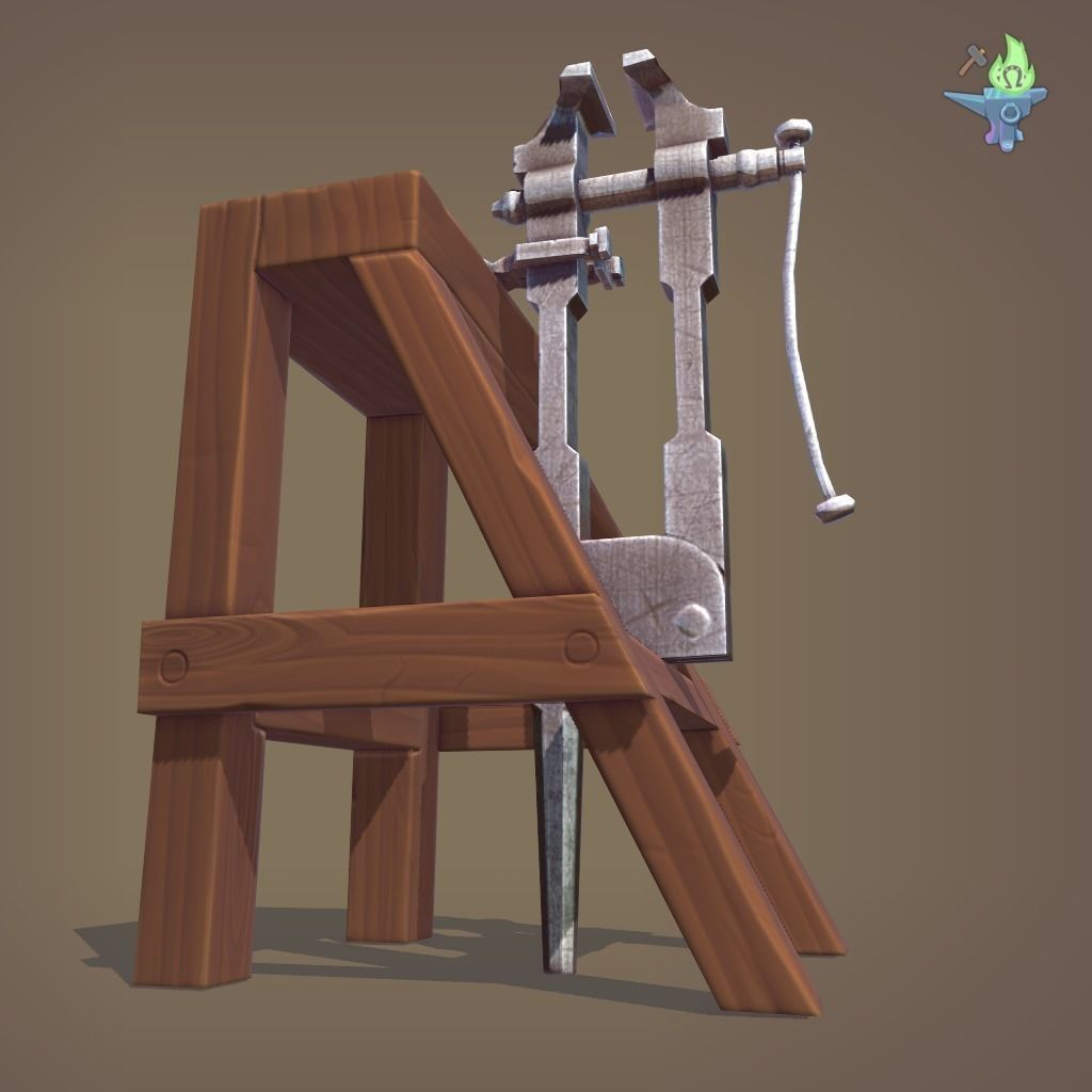 Blacksmith Post Vice Low-poly 3D model_9