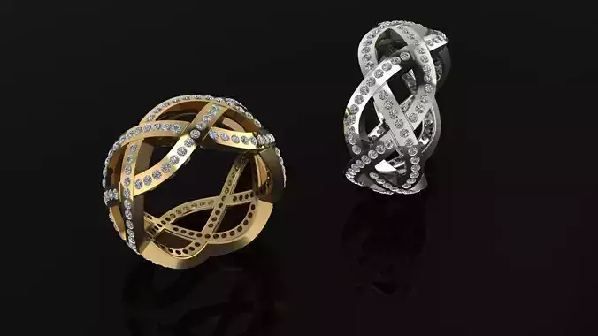 Ring gold with diamonds