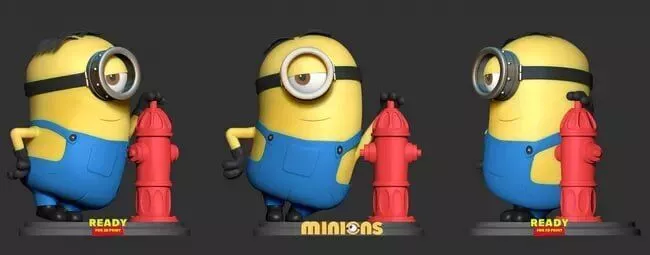 Despicable Me Minion Leaning Statue 3D Print STL File Only 3D print model