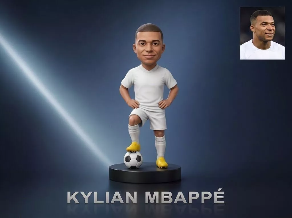 Kylian Mbappe Footballer Figurine 3D Print Model 3D print model