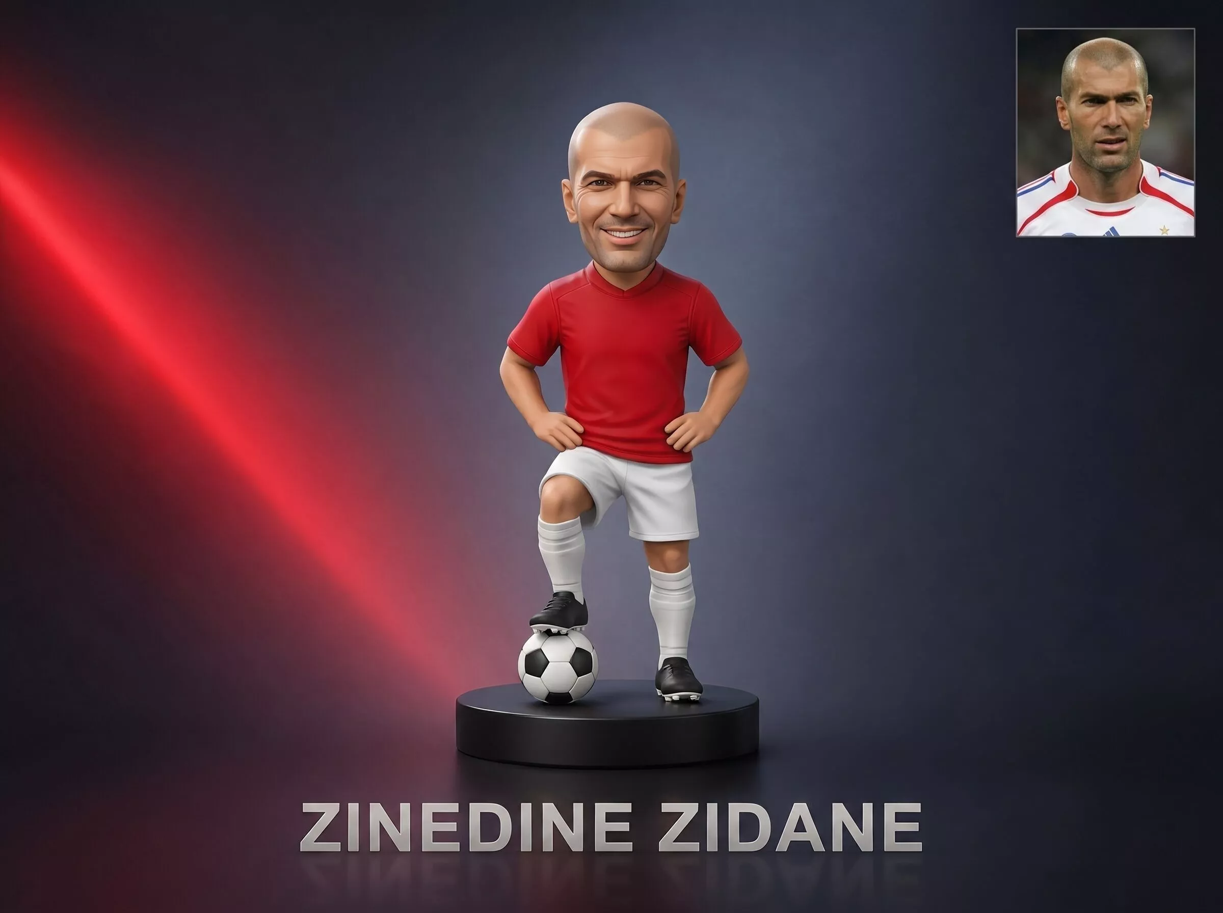 Zinedine Zidane Footballer Figurine 3D Print Model 3D print model