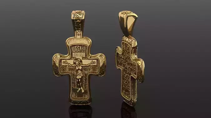 Cross two gold pendants