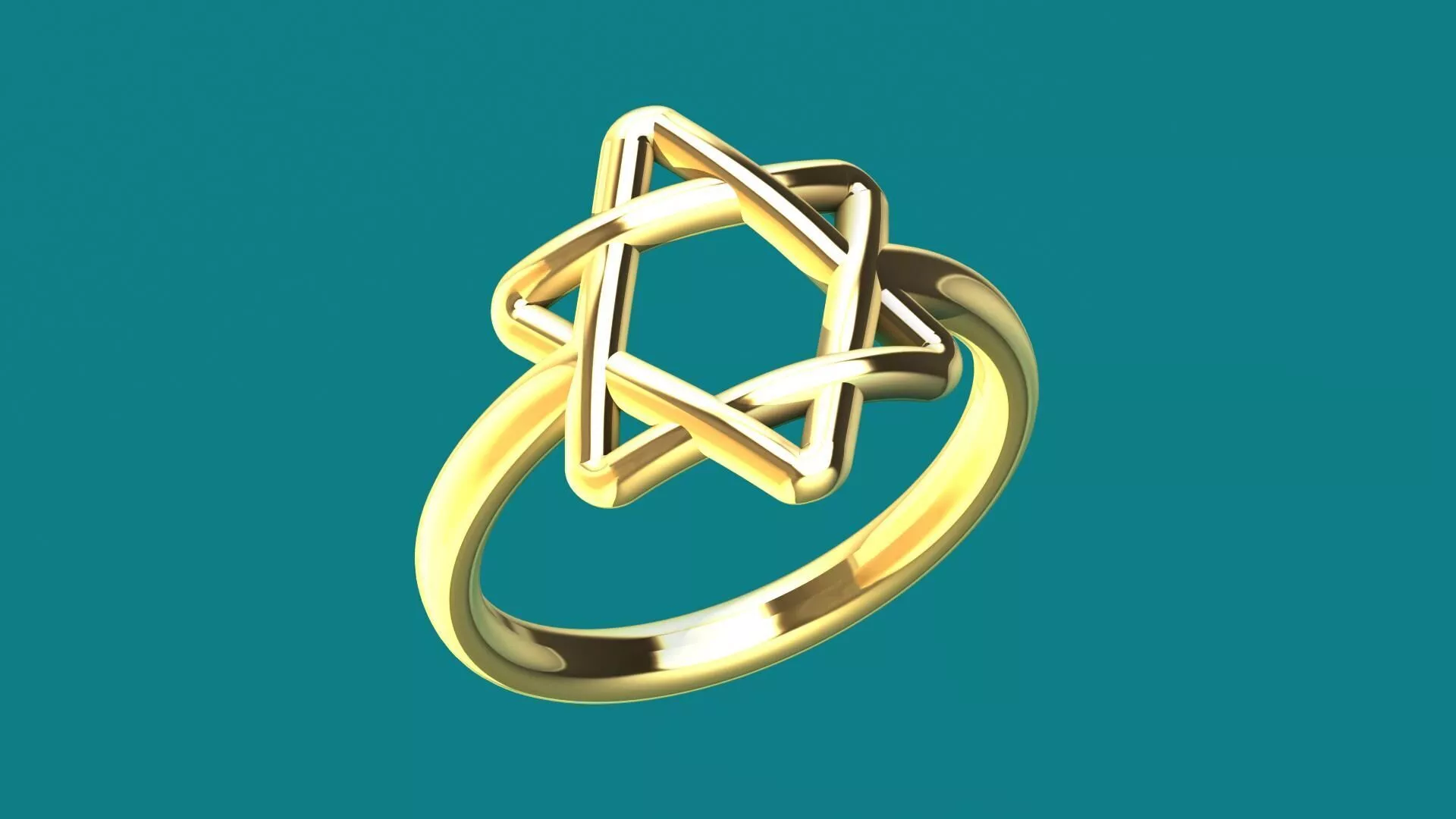 RING DAVID STAR 3D print model