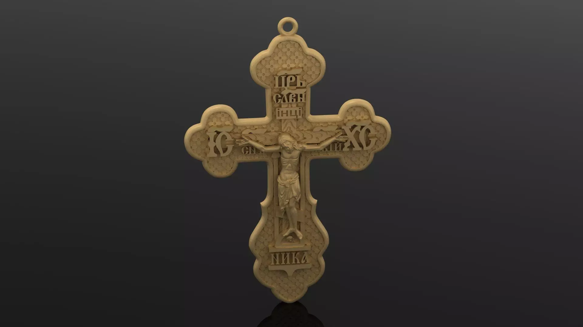 Cross gold crucifix 3D print model_0