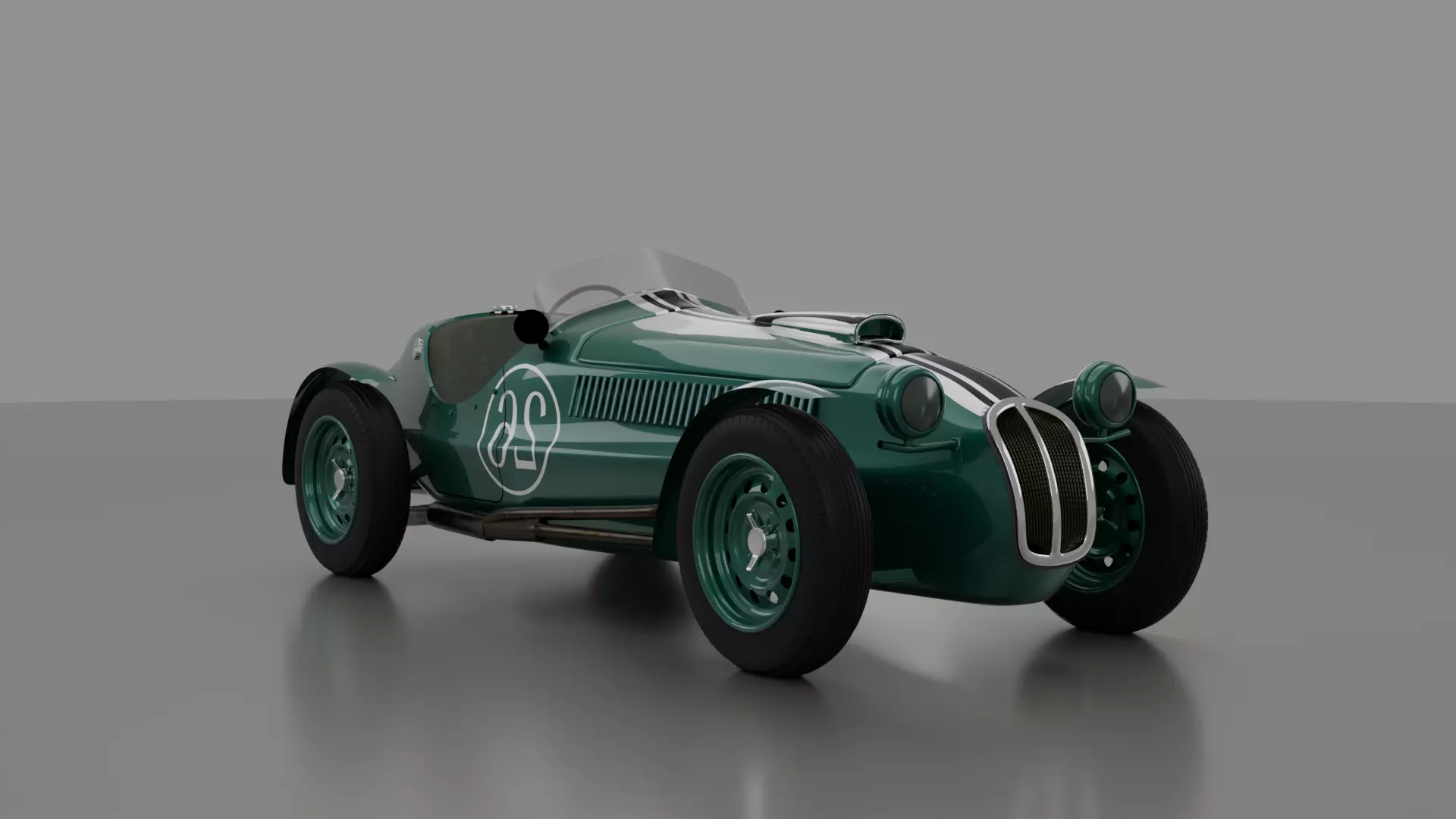 Vintage Grand Prix Race Car 3D Model Low-poly 3D model