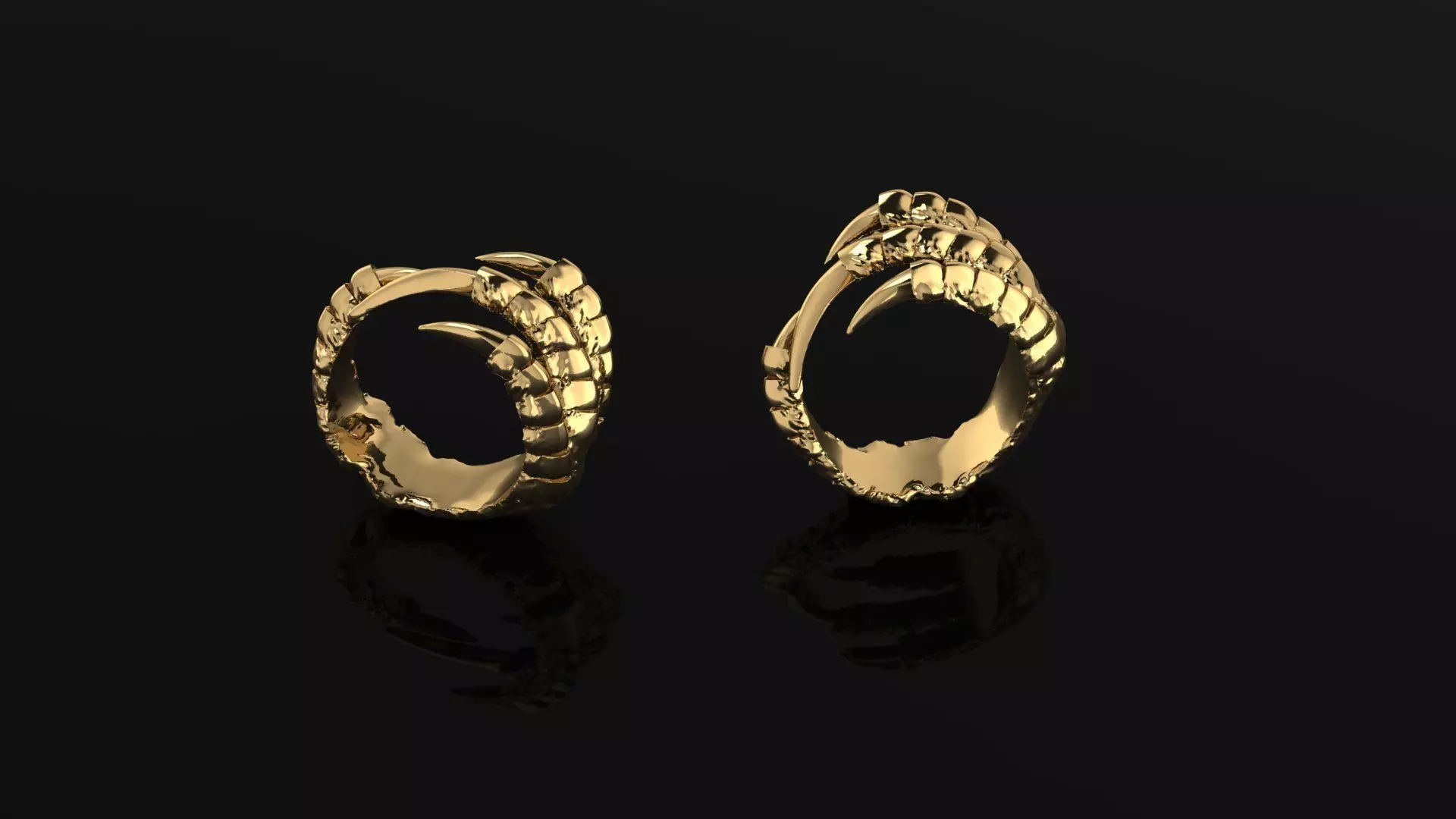 Ring pair of gold rings 3D print model_0