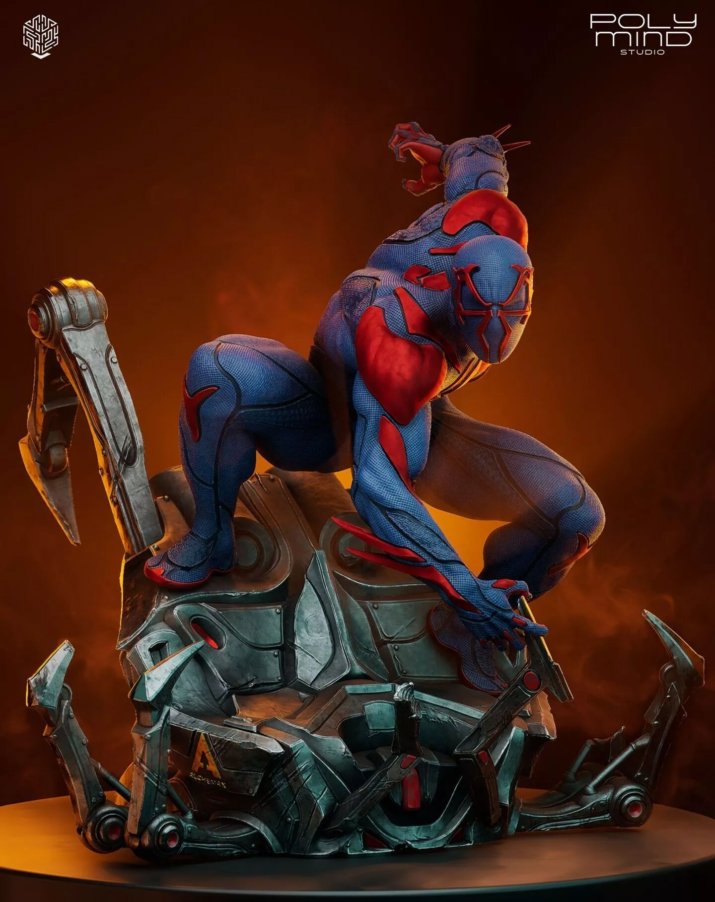 Spider-Man 2099 Alchemax Base Statue 3D Print STL File Only 3D print model