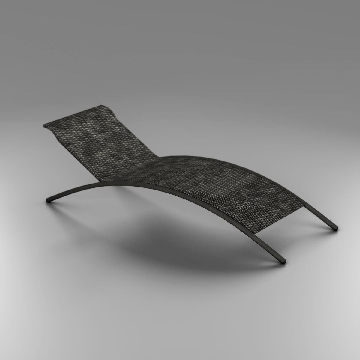 Sunbed chaise lounge Low-poly 3D model_6