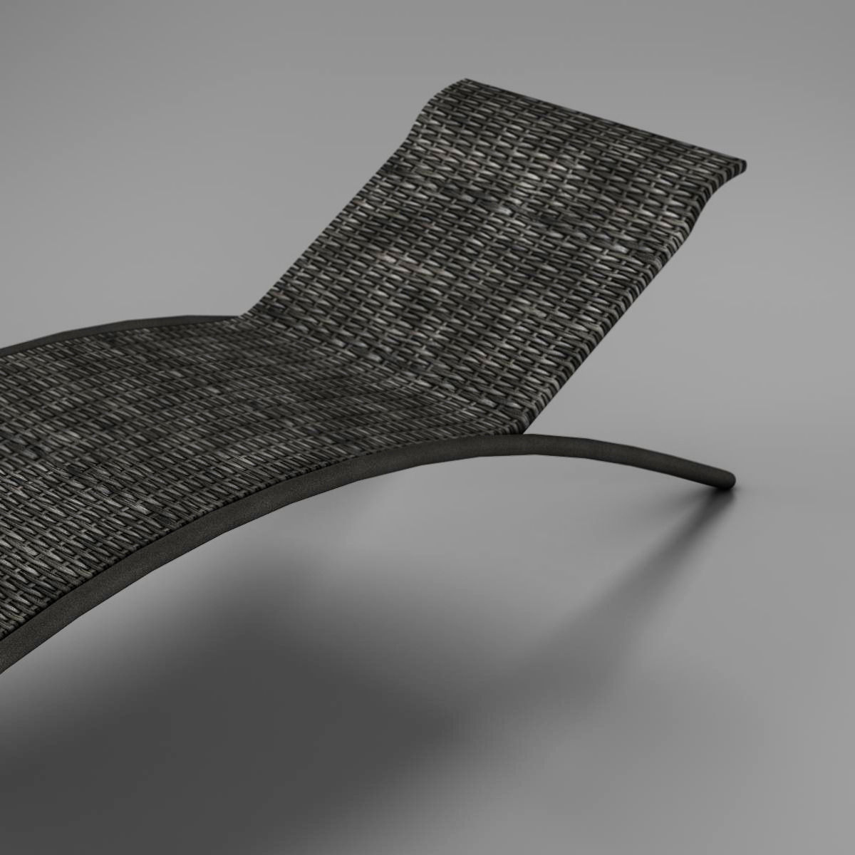 Sunbed chaise lounge Low-poly 3D model_2