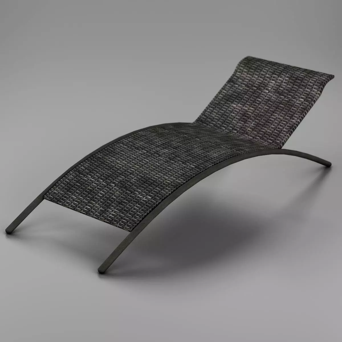 Sunbed chaise lounge Low-poly 3D model_0