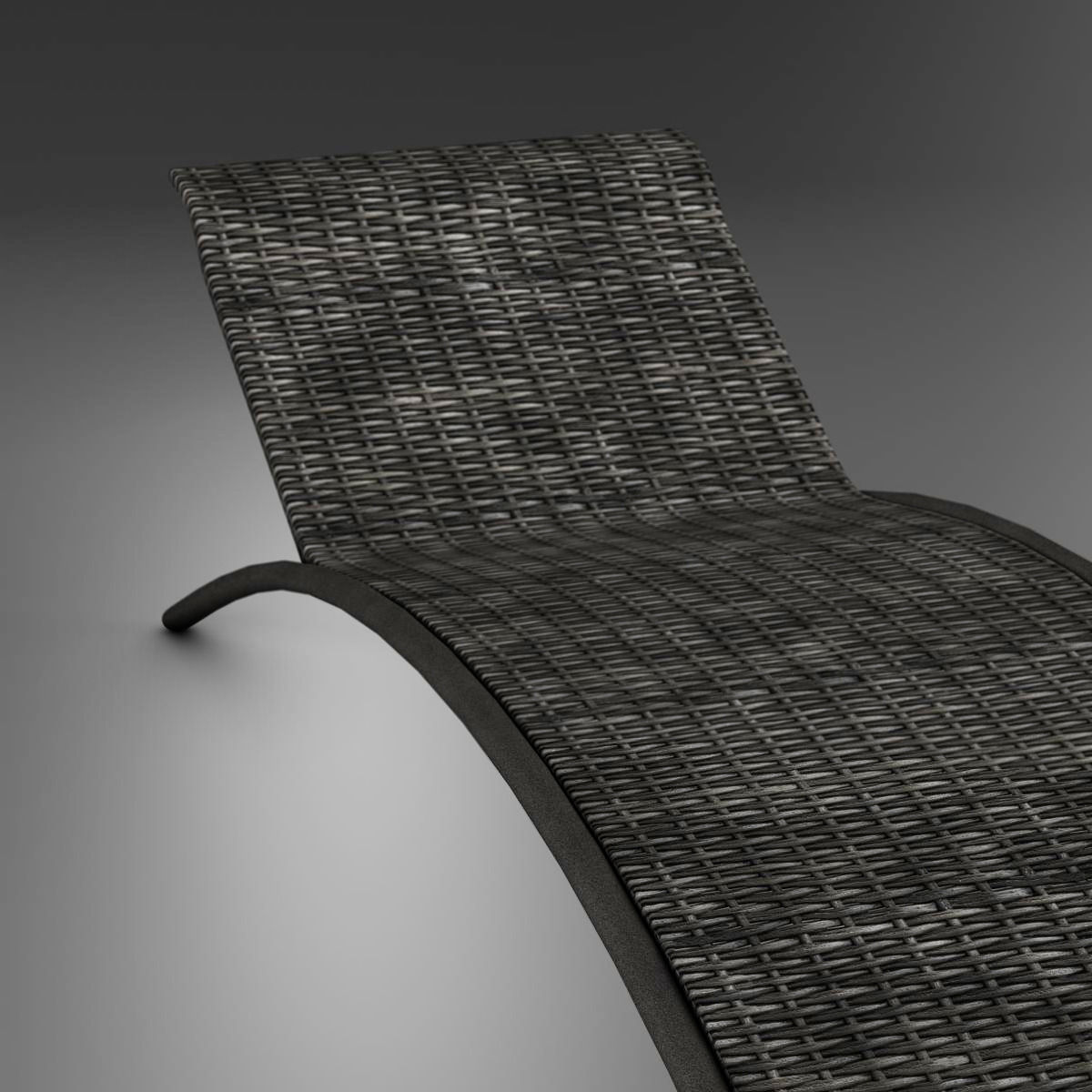Sunbed chaise lounge Low-poly 3D model_8