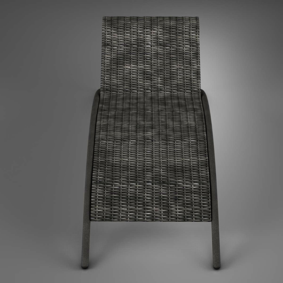Sunbed chaise lounge Low-poly 3D model_1
