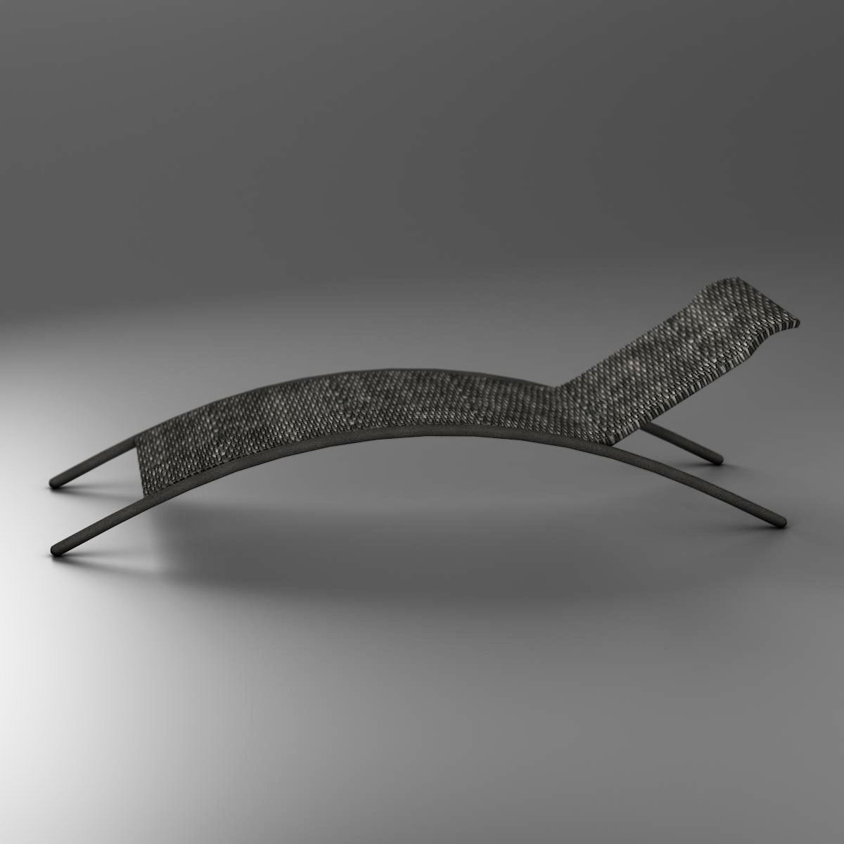 Sunbed chaise lounge Low-poly 3D model_3