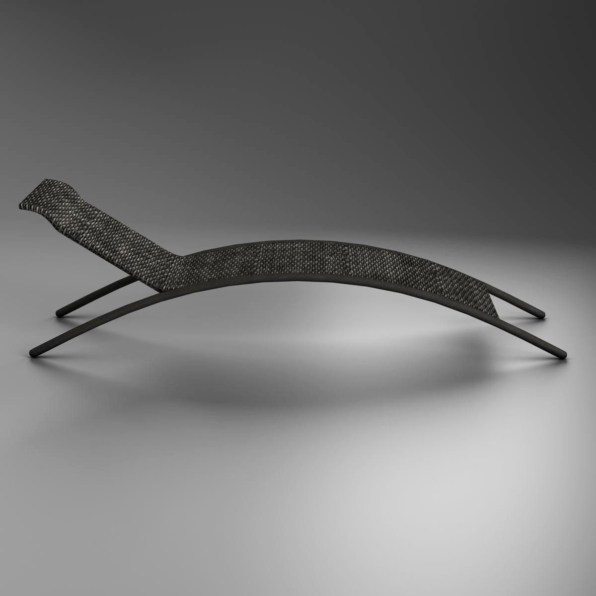 Sunbed chaise lounge Low-poly 3D model_7