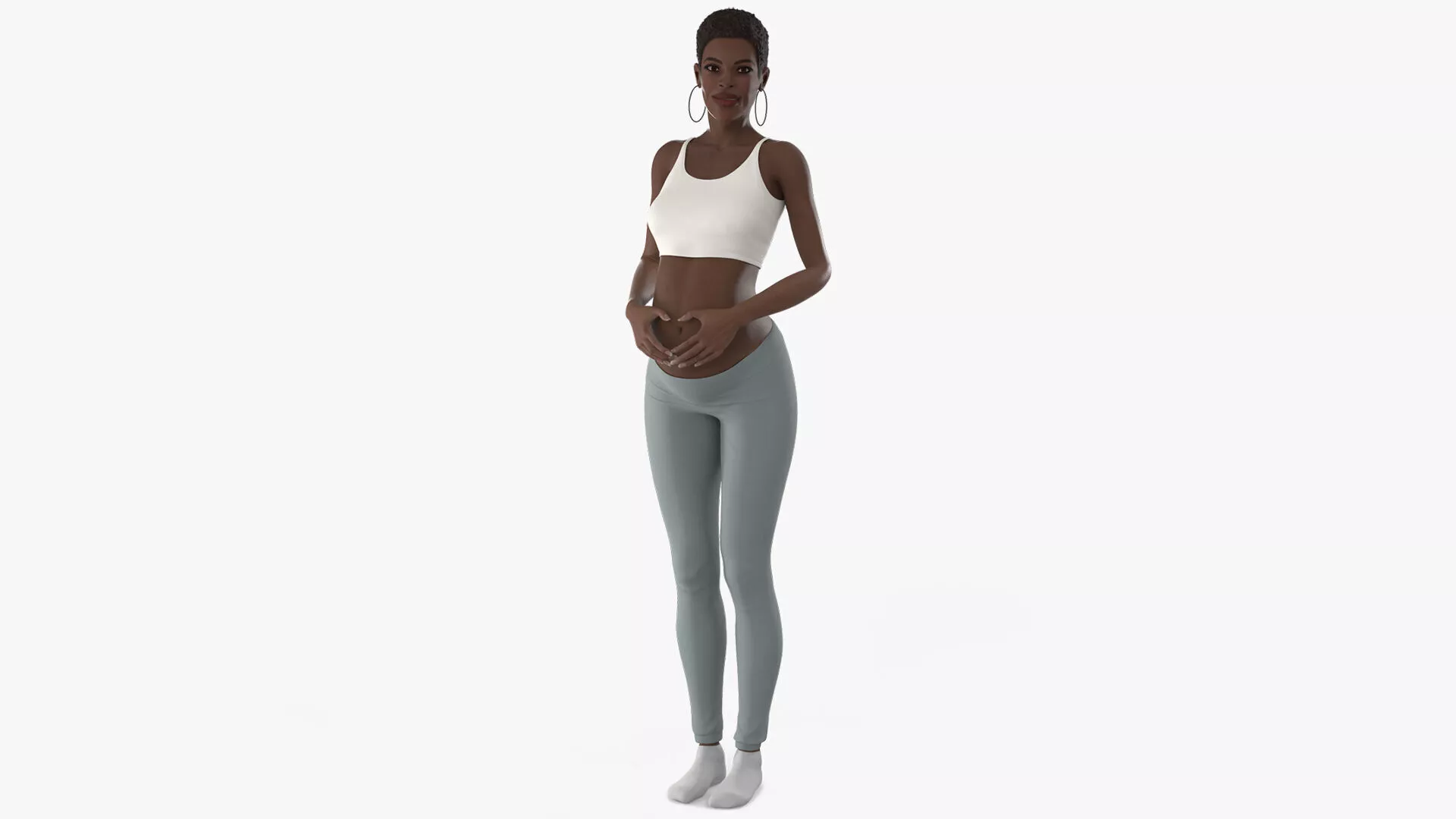 African Pregnant Woman Rigged for Cinema 4D 3D model