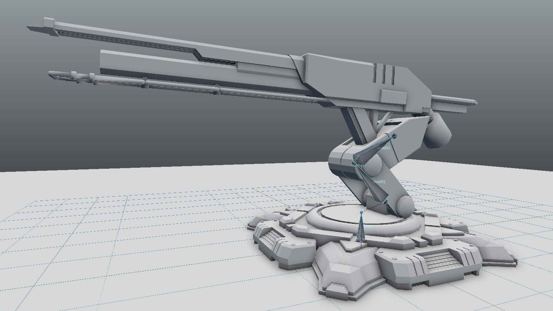 Rail Gun Turret Low-poly 3D model_7