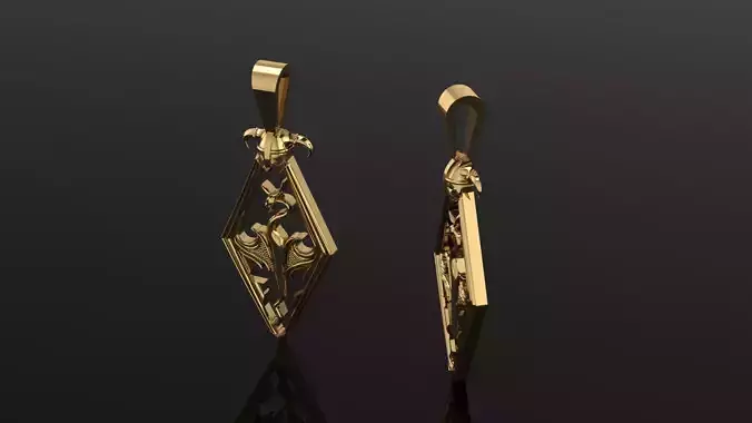 Pendant pair of gold plated earrings