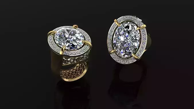 Ring gold with diamond in center