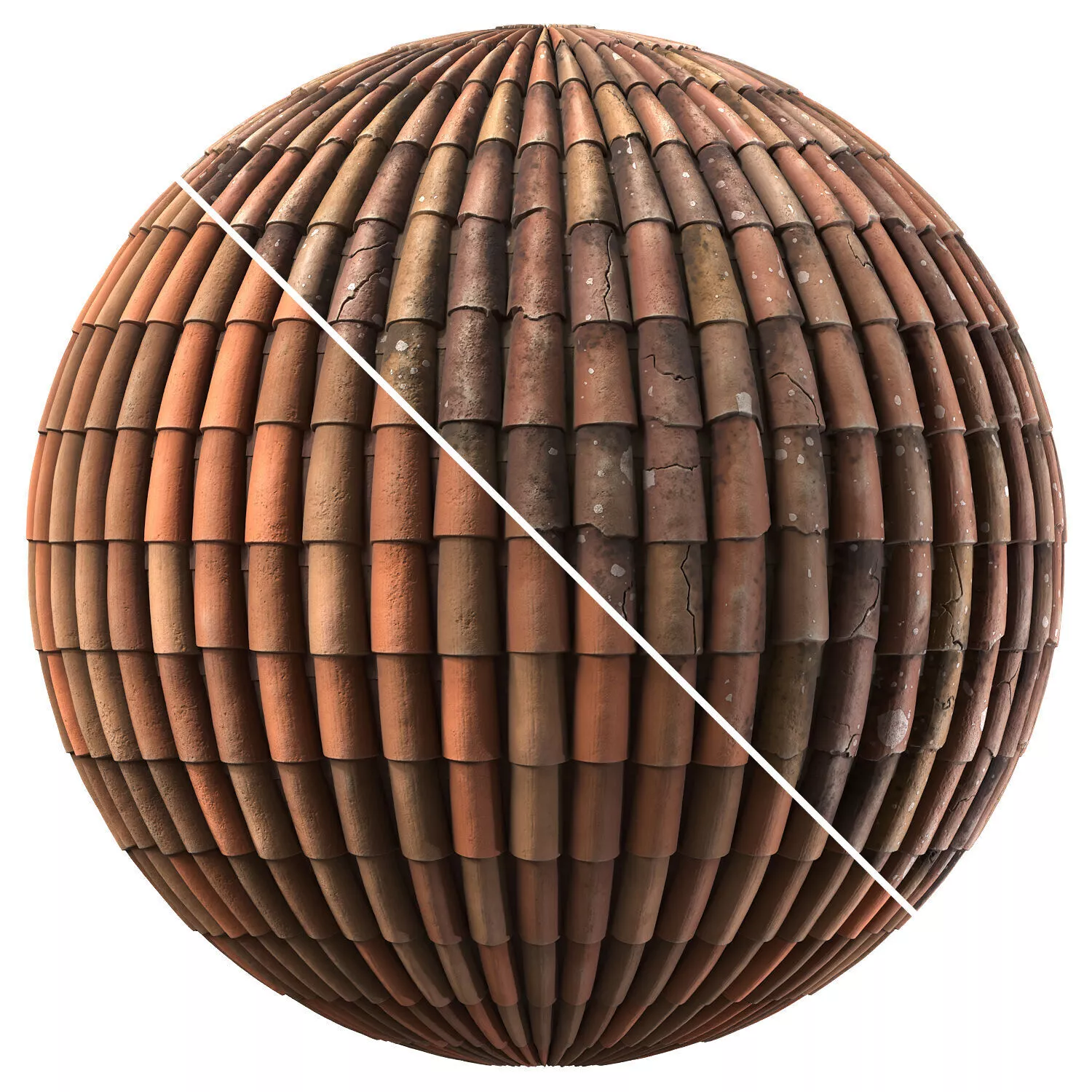 Ceramic Roof Tiles 01 SBSAR PNG 4K Texture