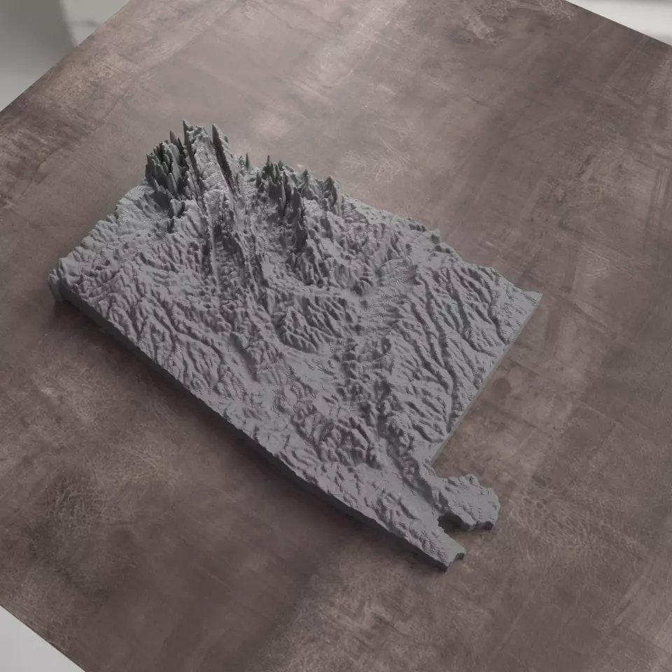 Ready to print Alabama State 3D model 3D print model