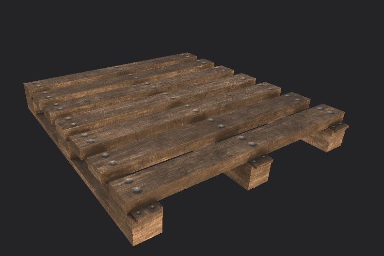 Wooden Pallet Free low-poly 3D model_3