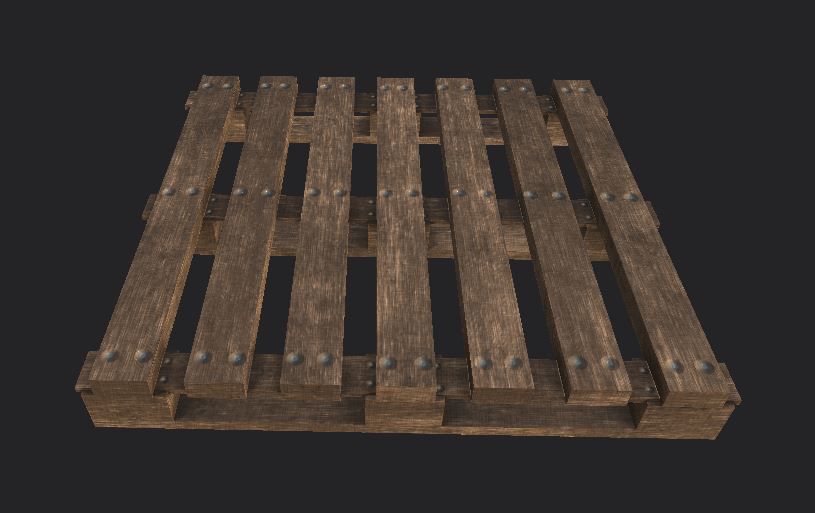 Wooden Pallet Free low-poly 3D model_2