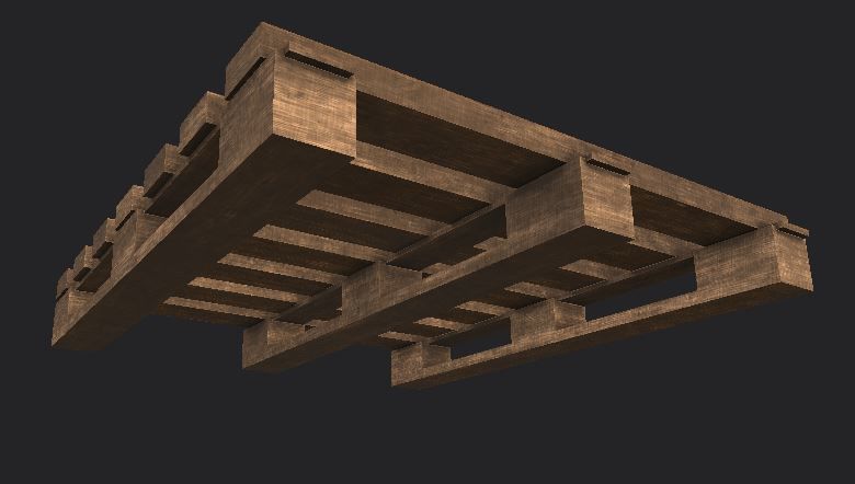 Wooden Pallet Free low-poly 3D model_1