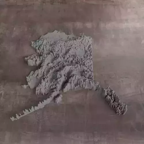 Ready to print Alaska State 3D model