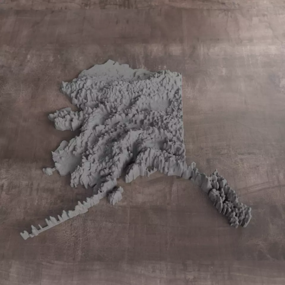 Ready to print Alaska State 3D model 3D print model