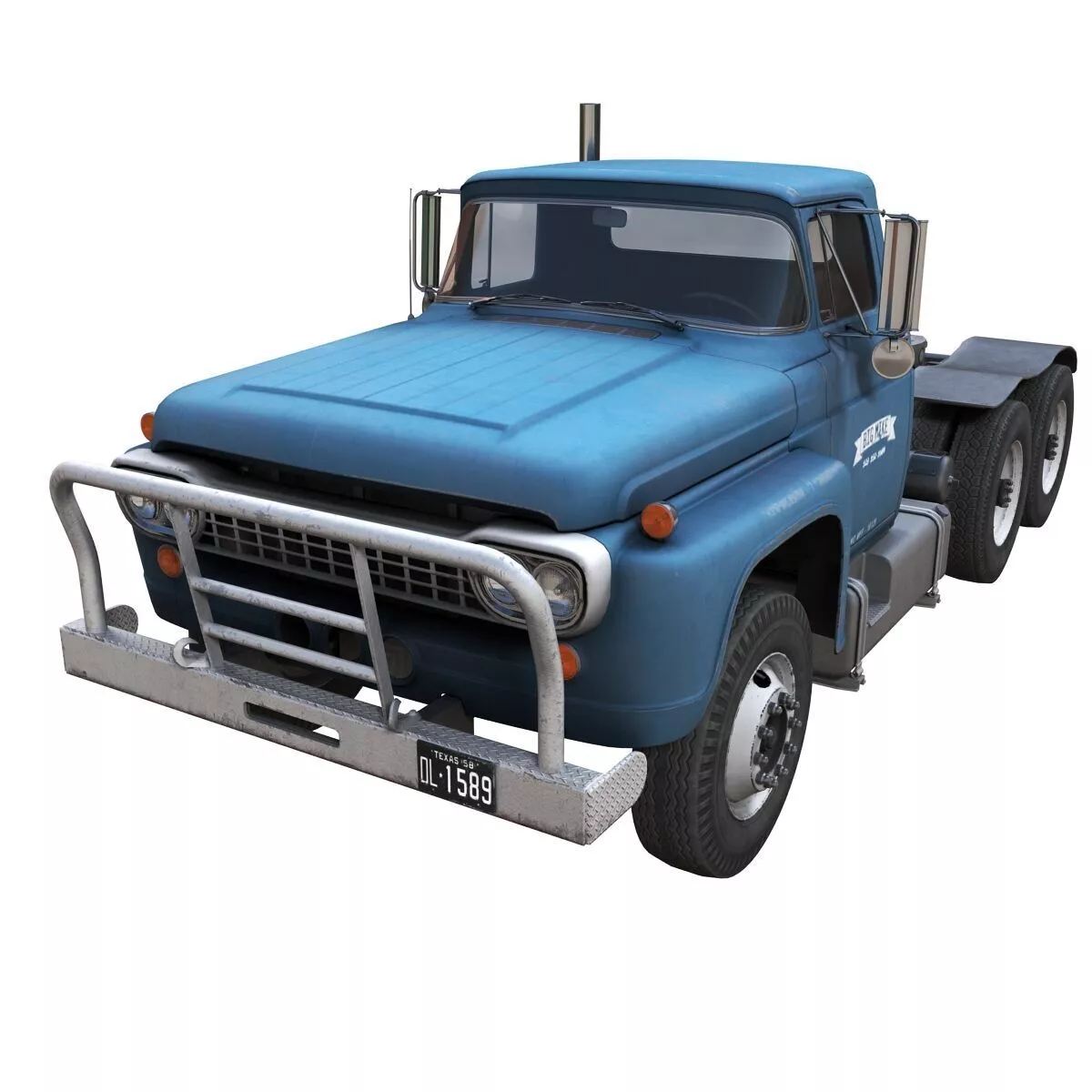 60s Classic American truck Low-poly 3D model