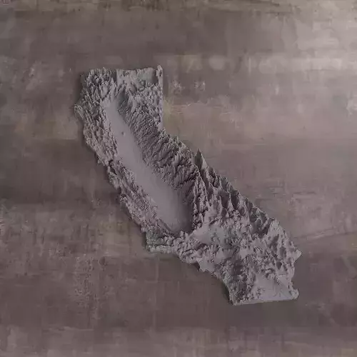 Ready to print California State 3D model