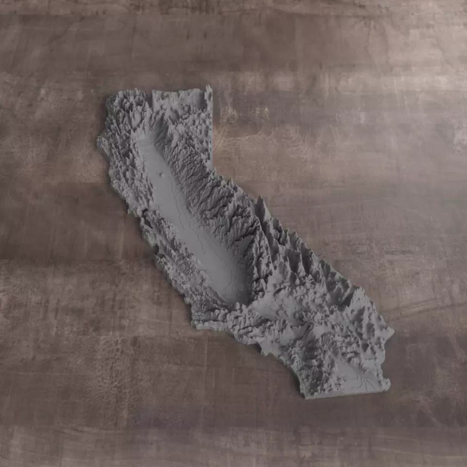 Ready to print California State 3D model 3D print model