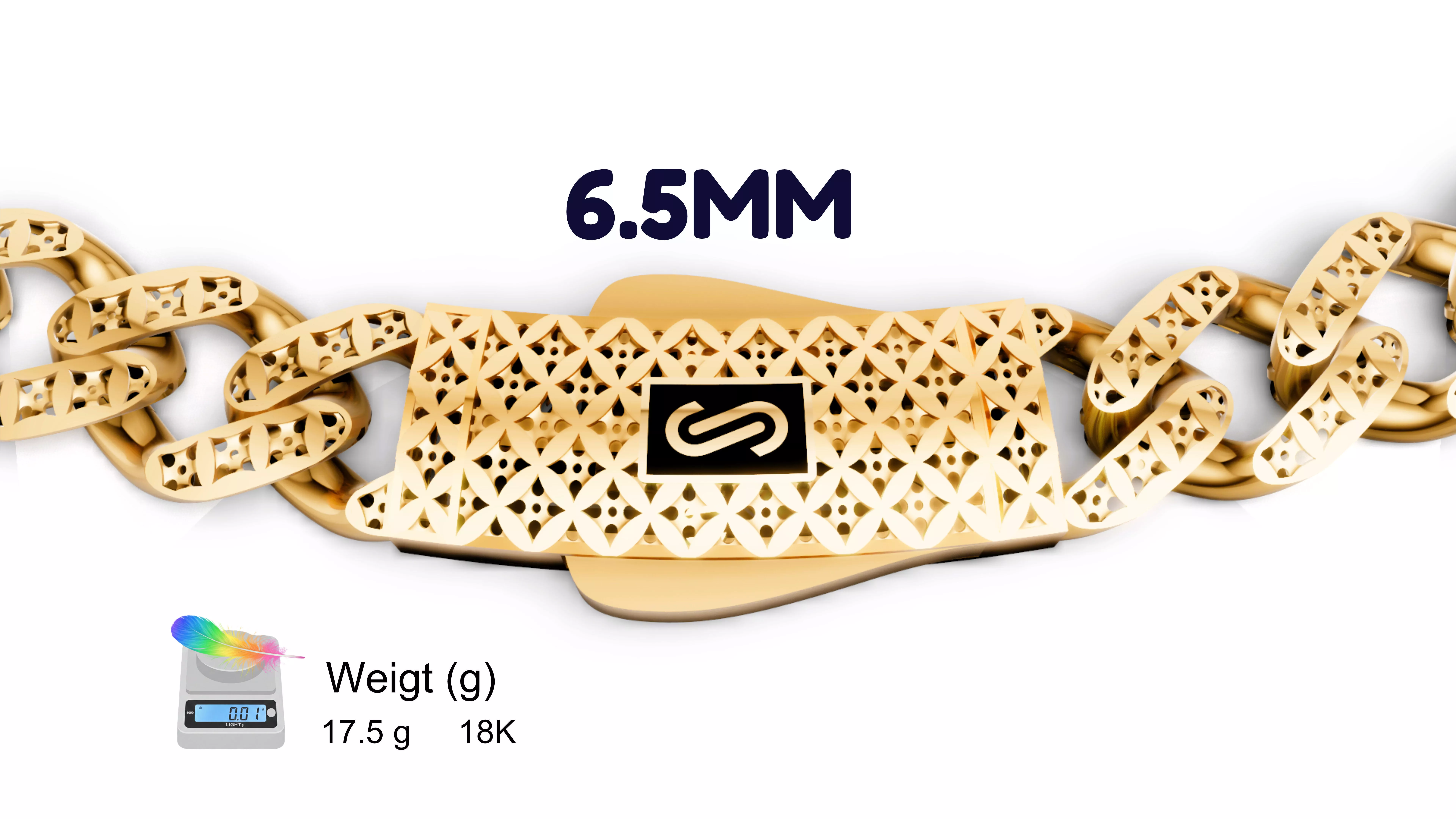 MONACO CHAIN NECKLACE-flex-6-5mm 3D print model