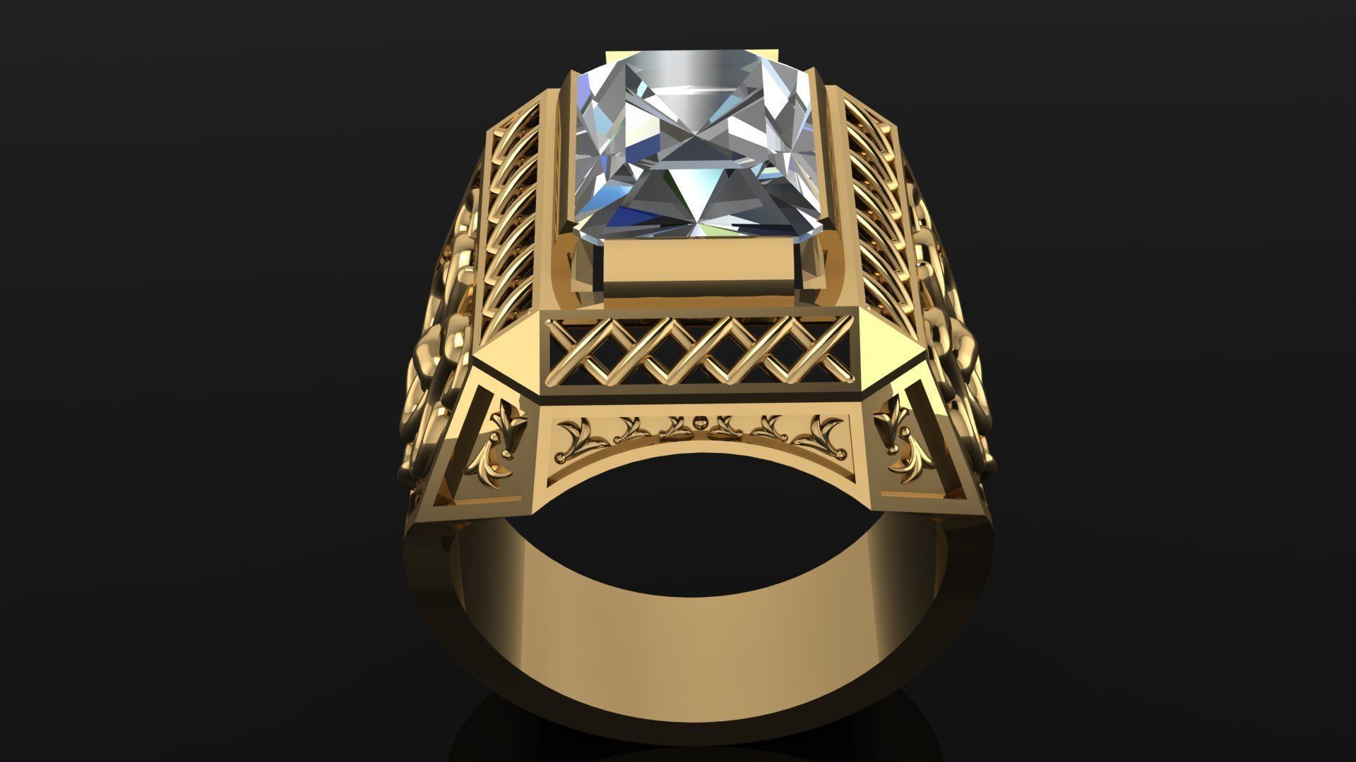 Diamond Ring 3D print model_1
