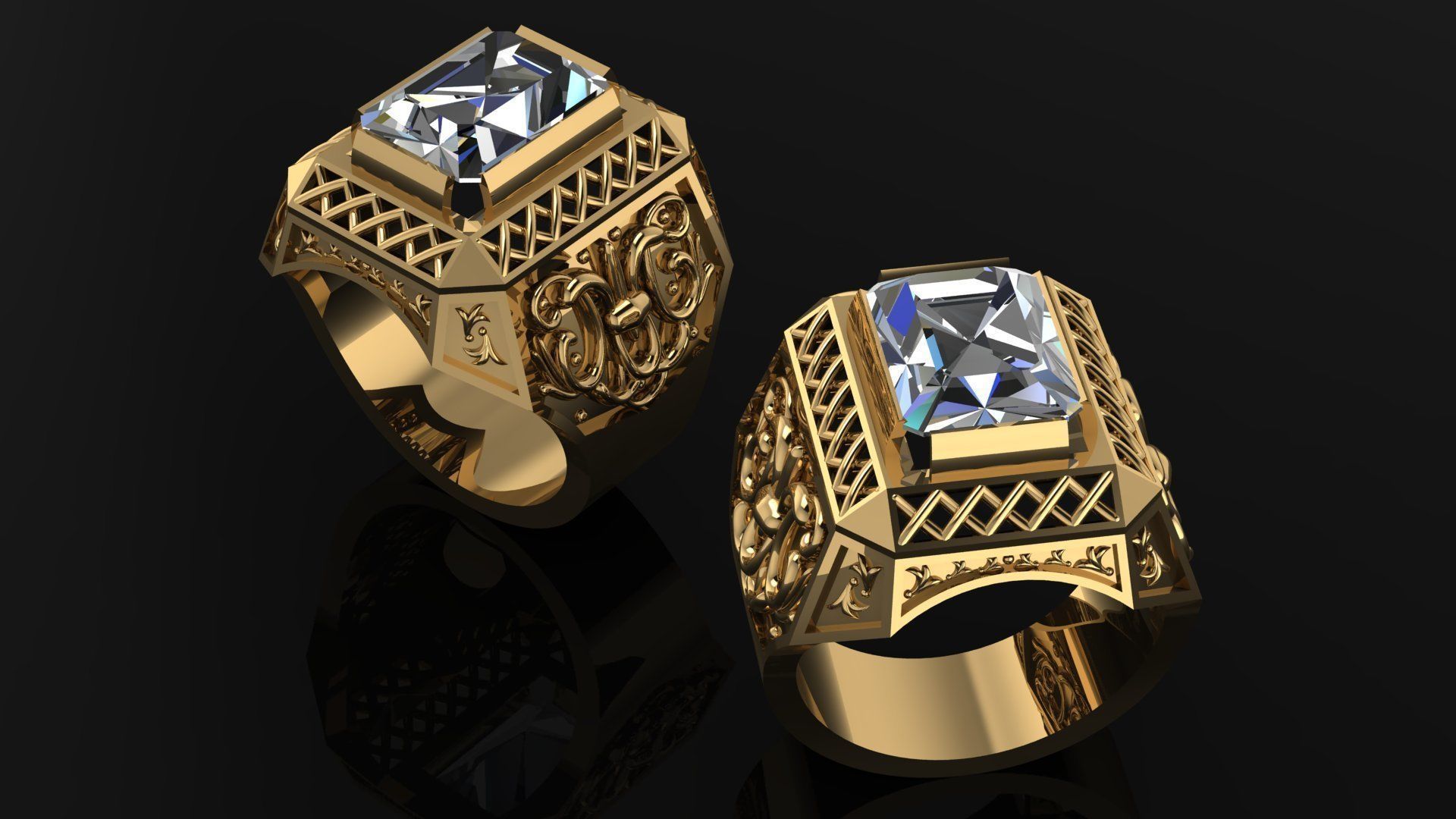 Diamond Ring 3D print model_2