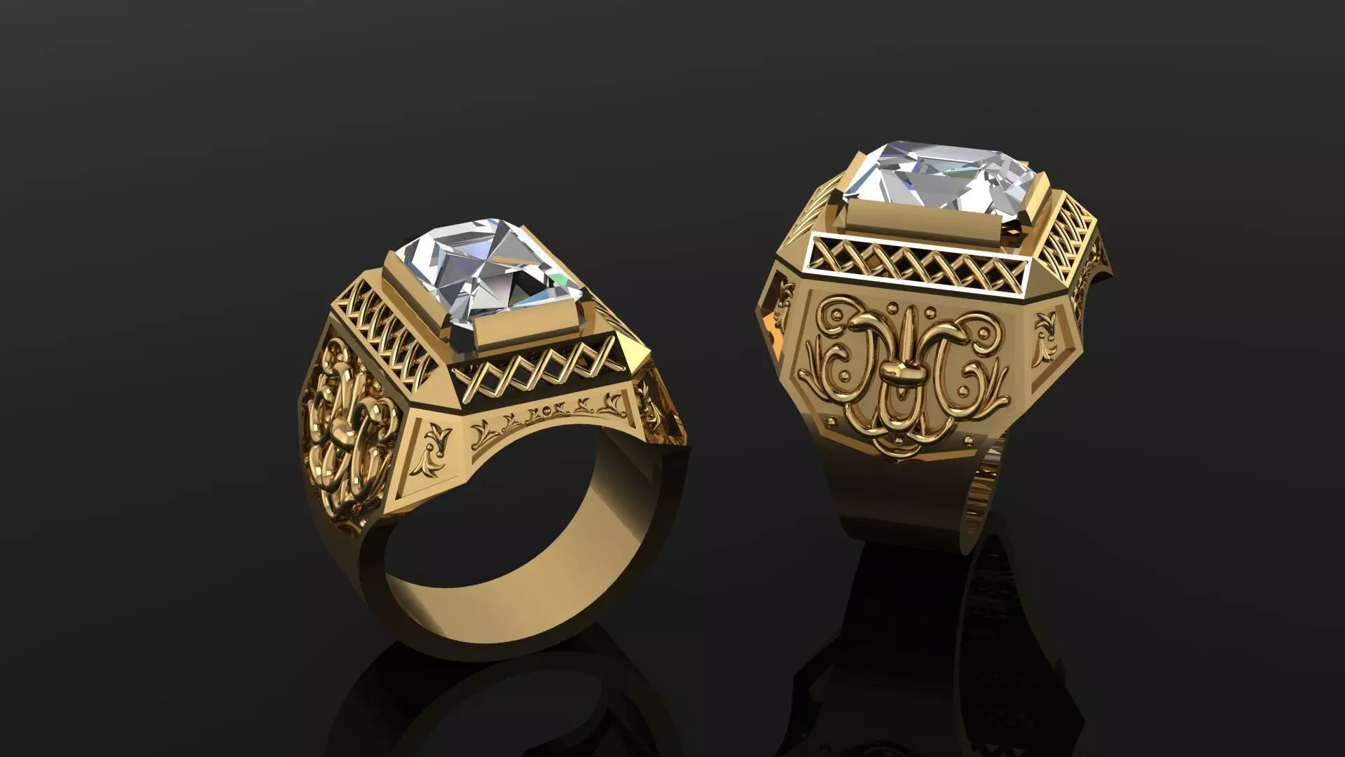 Diamond Ring 3D print model_0