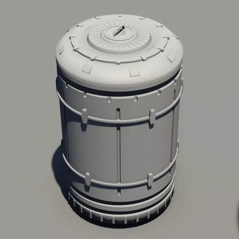 Sci-fi asset - round container 3D model_0