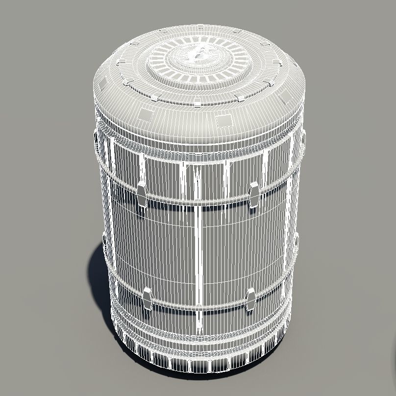 Sci-fi asset - round container 3D model_3