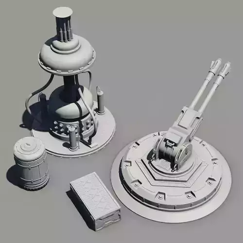 Sci-fi high-poly collection metal box