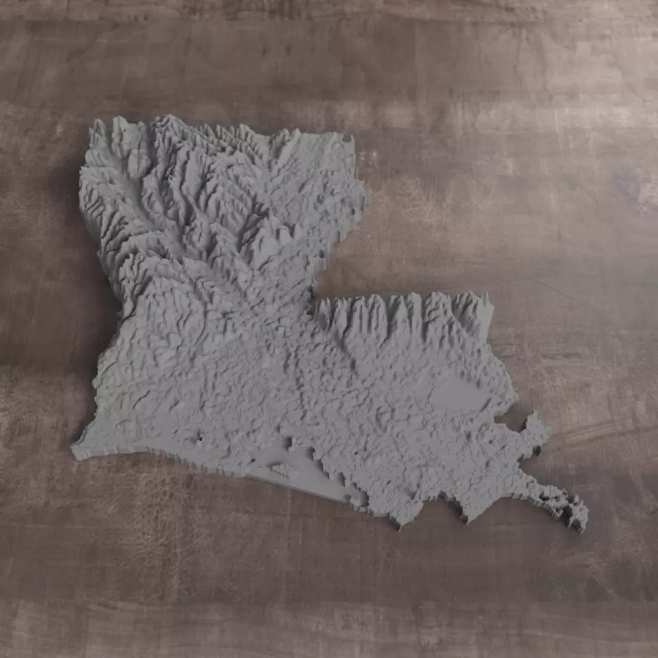 Ready to print Louisiana State 3D model 3D print model