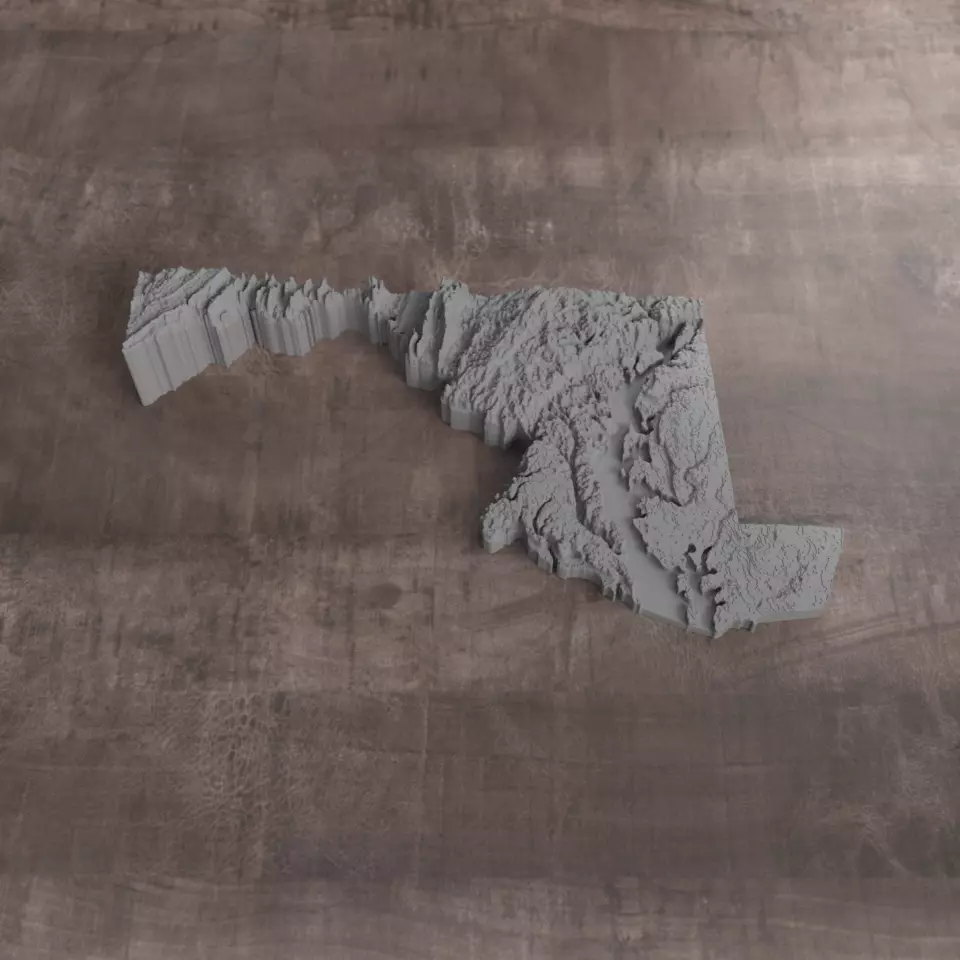 Ready to print Maryland State 3D model 3D print model