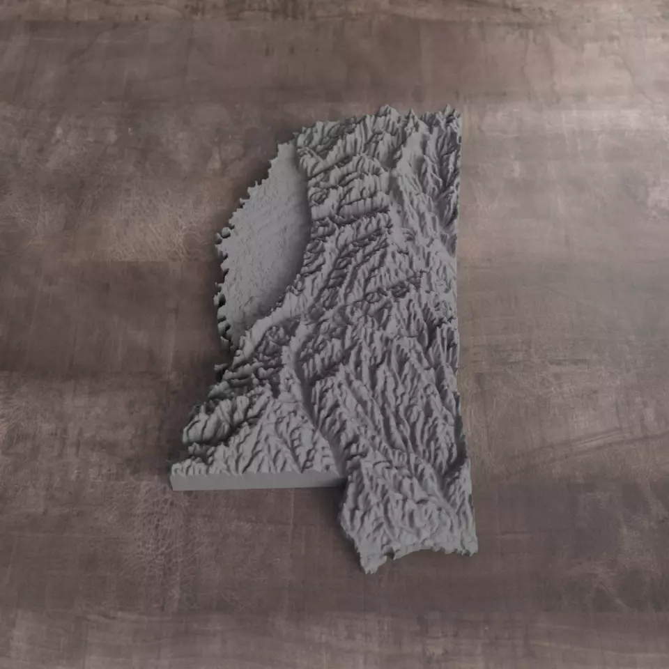 Ready to print Mississippi State 3D model 3D print model