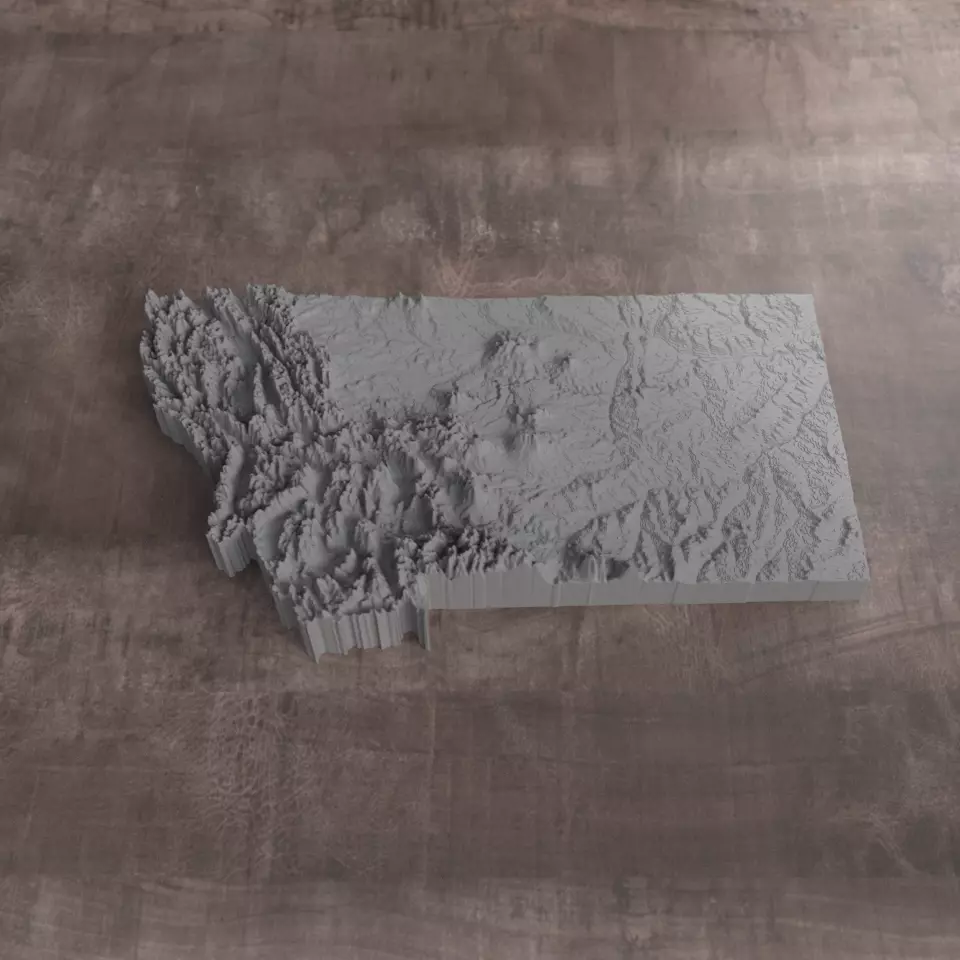 Ready to print Montana State 3D model 3D print model