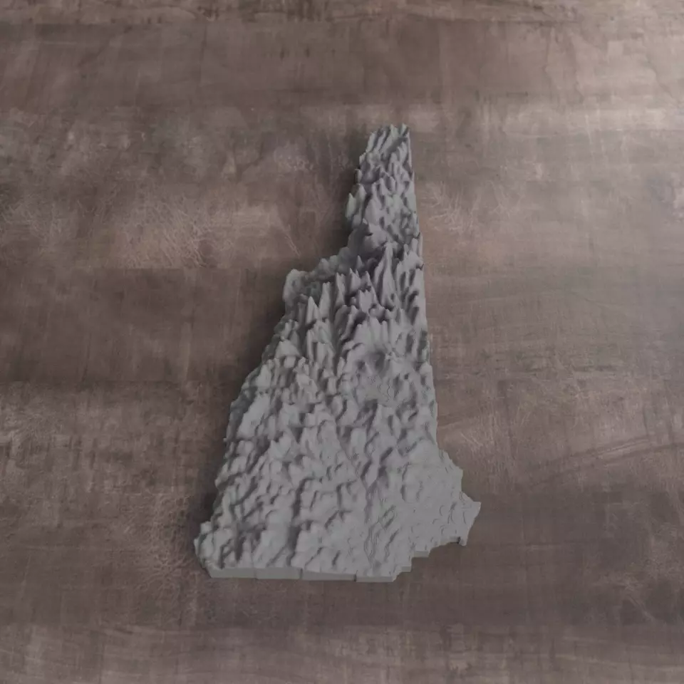 Ready to print New Hampshire State 3D model 3D print model