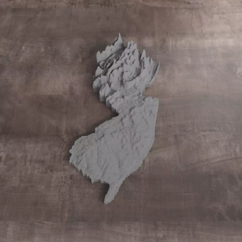 Ready to print New Jersey State 3D model 3D print model